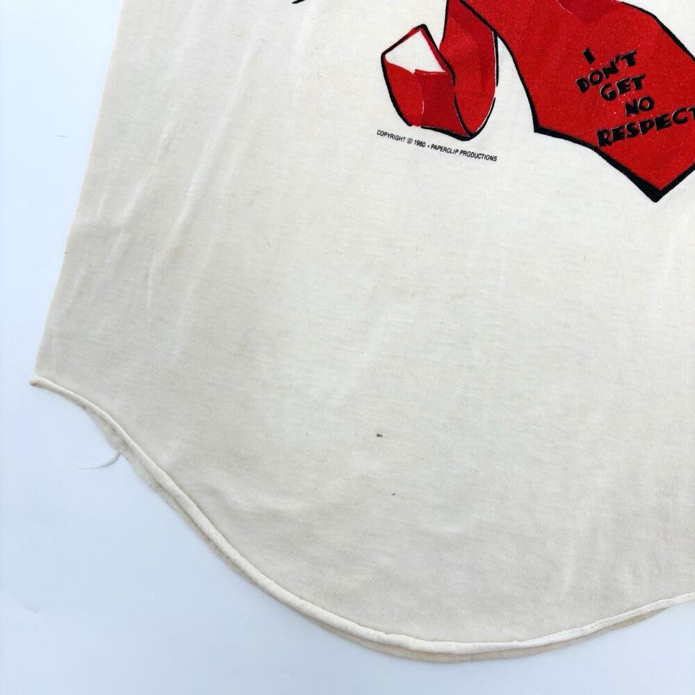 Vintage Rodney Dangerfield No Respect T Shirt Medium White Black Ragland 1980 - Picture 5 of 14